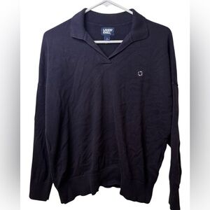Chase Lands' End Navy V-Neck Top (L)